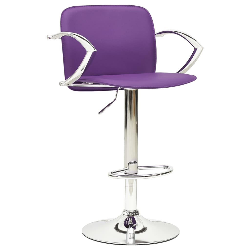 vidaXL Taburetes de cocina 2 unidades cuero sintético morado