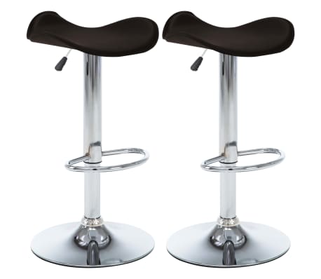vidaXL Baro taburetės, 2 vnt., rudos spalvos, dirbtinė oda