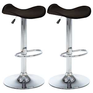 vidaXL Baro taburetės, 2 vnt., rudos spalvos, dirbtinė oda