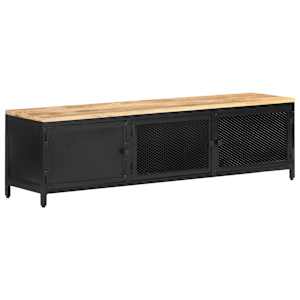 TV stolek 130 x 30 x 37 cm masivní hrubé mangovníkové dřevo - obrázek 8
