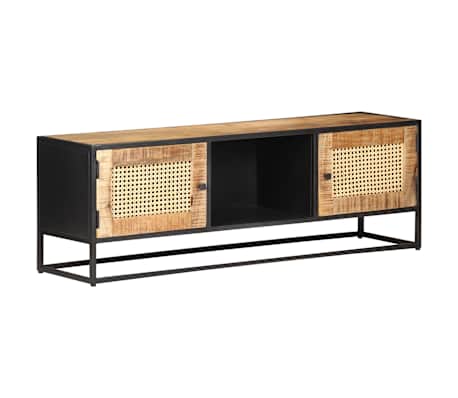 vidaXL Raues Mangoholz TV Schrank Wiener Geflecht Fernsehschrank