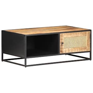 Konferenční stolek 90x50x35 cm hrubý mangovník přírodní rákos - obrázek 10