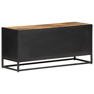 TV stolek 90x30x40 cm hrubý masivní mangovník a přírodní rákos - obrázek 4