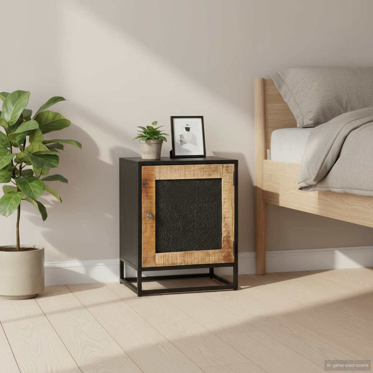 Sengebord 40x30x50 cm massivt mangotræ