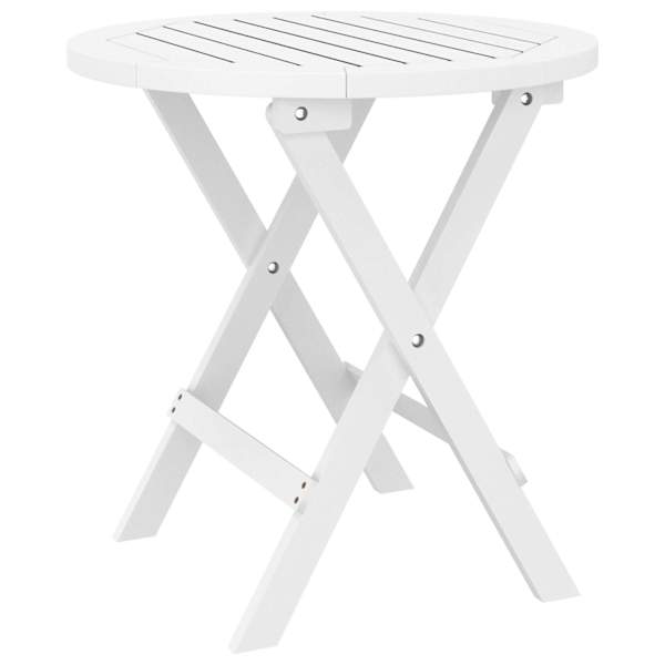 vidaXL kokkupandav aialaud, valge, &Oslash;46 cm, akaatsiapuit