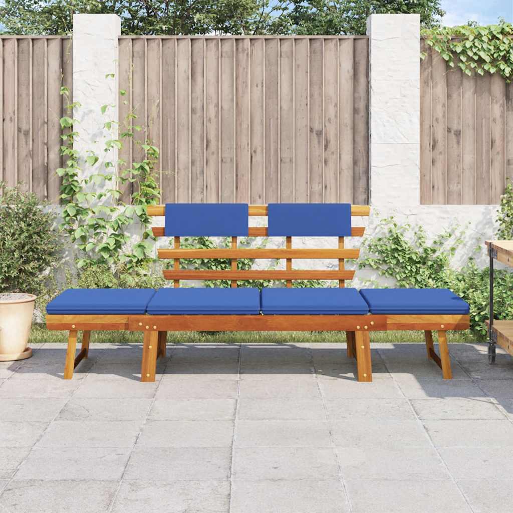

vidaXL Tuinbank met kussens 2-in-1 190 cm massief acaciahout