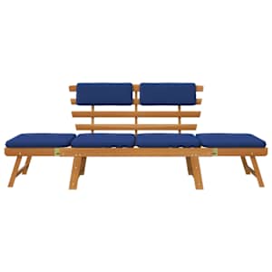 Zahradní lavice s poduškami 2-v-1 190 cm masivní akáciové dřevo - obrázek 4