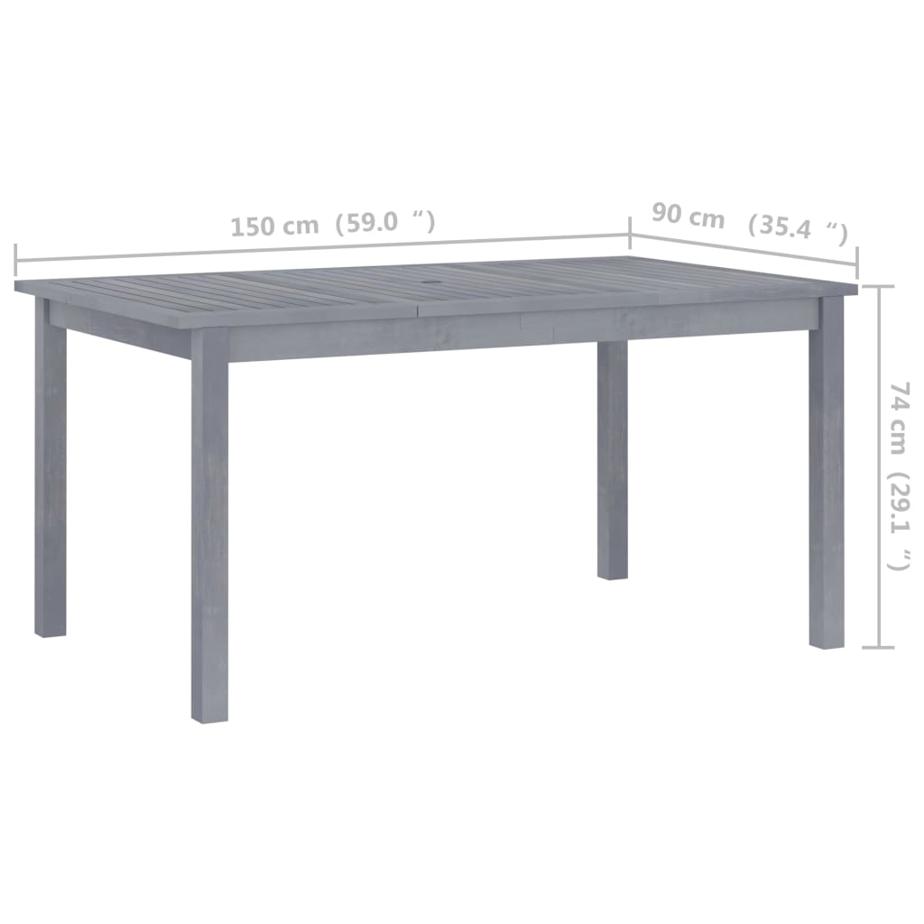 Masă de grădină, 150x90x74 cm, lemn masiv de acacia