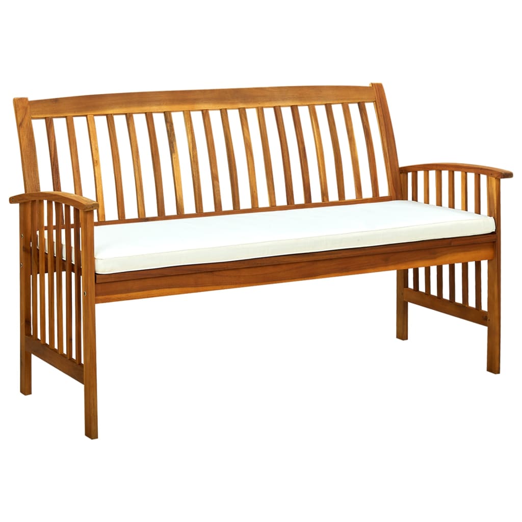 vidaXL Banc de jardin avec coussin 147 cm Bois d'acacia massif