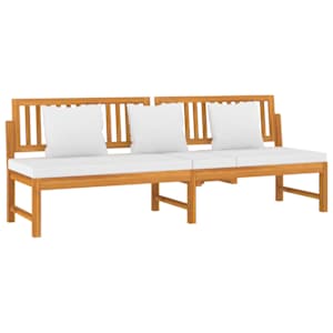 Válenda s krémovou poduškou 200 x 60 x 75 cm masivní akácie - obrázek 3