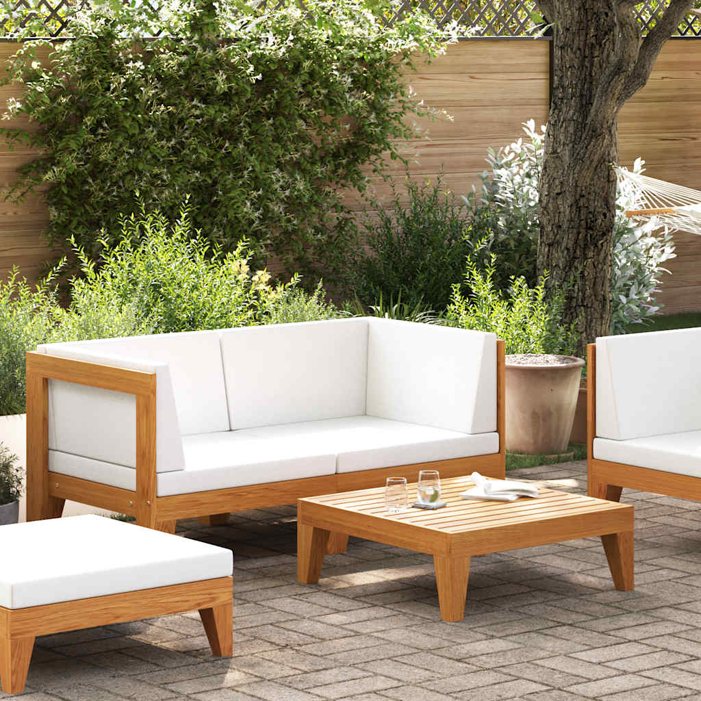 vidaXL Set mobilier de grădină cu perne, 2 piese, lemn masiv de acacia