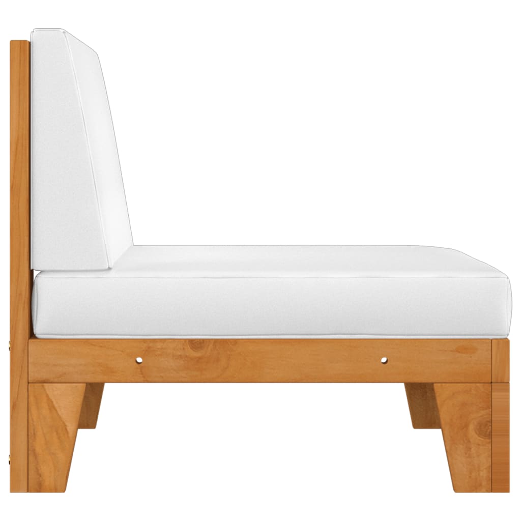 Thumbnail - vidaXL Modular-Mittelsofa mit Cremeweißen Kissen Akazie Massivholz