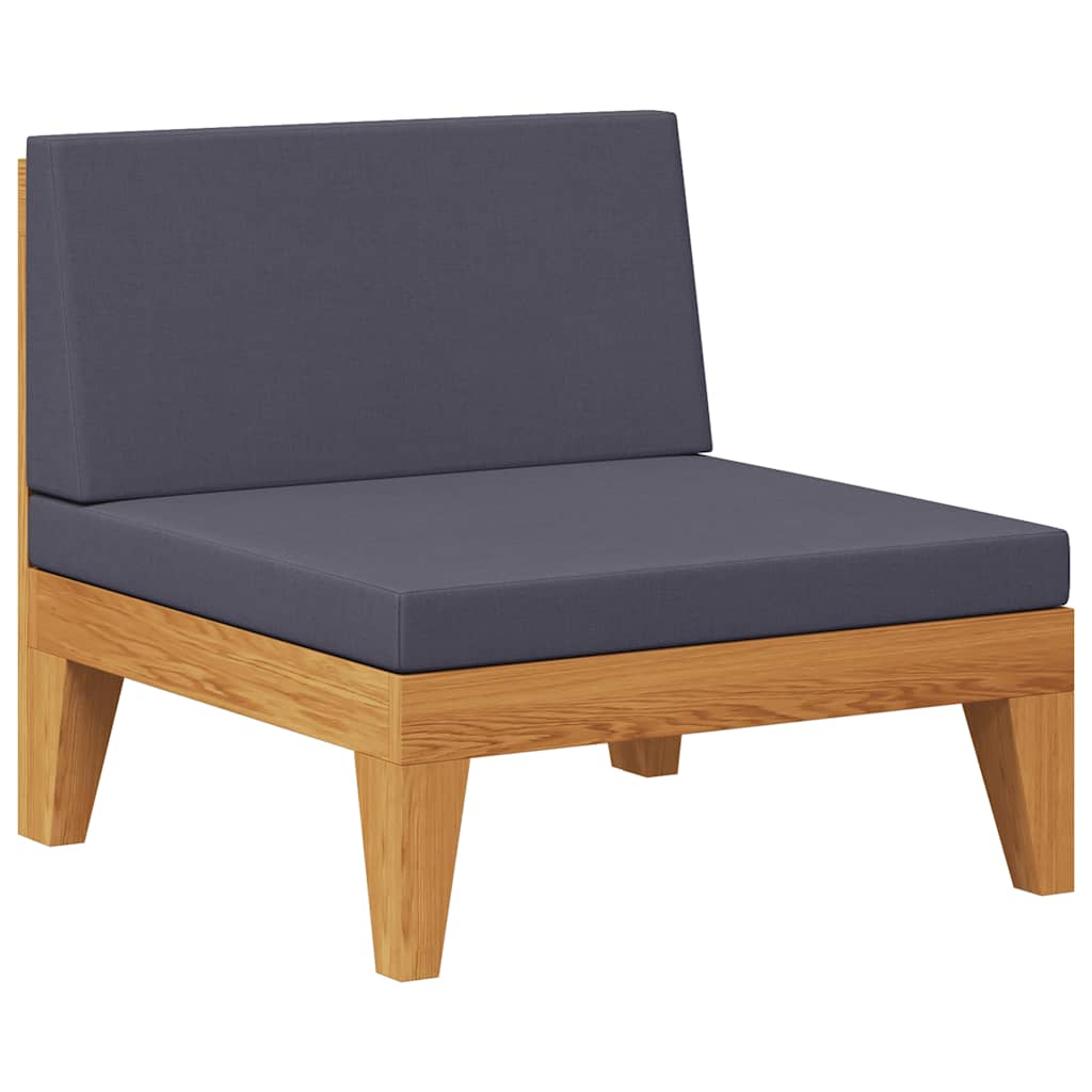 Thumbnail - vidaXL Modular-Mittelsofa mit Dunkelgrauen Kissen Akazie Massivholz