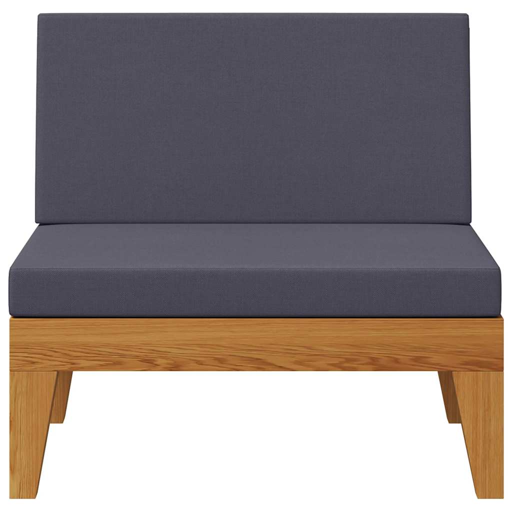 Thumbnail - vidaXL Modular-Mittelsofa mit Dunkelgrauen Kissen Akazie Massivholz