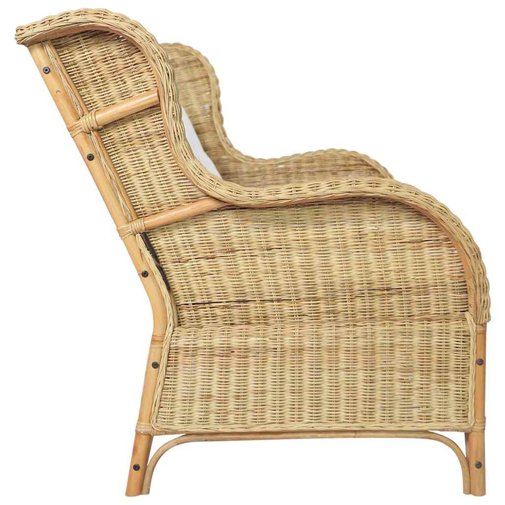 Thumbnail - vidaXL 2-Sitzer-Sofa Natürliches Rattan und Leinen