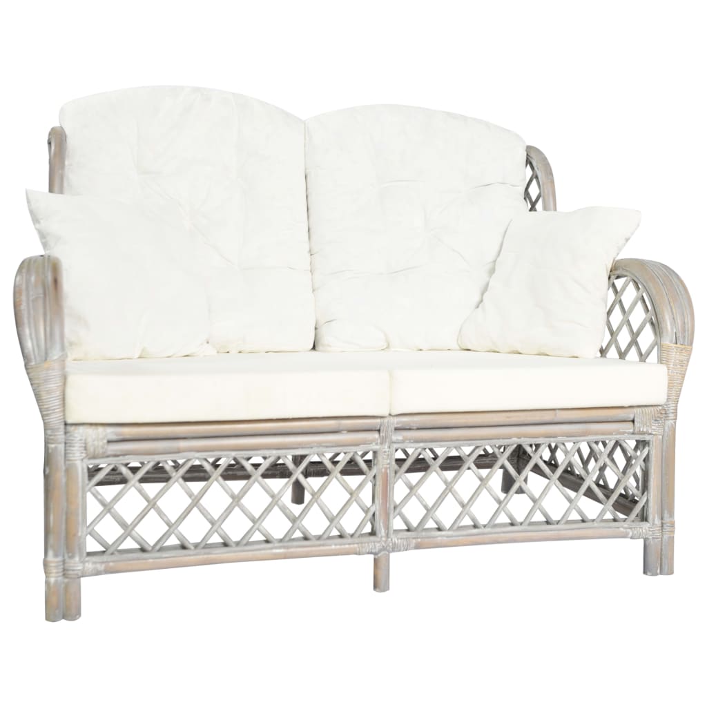 Thumbnail - vidaXL 2-Sitzer-Sofa Grau Rattan