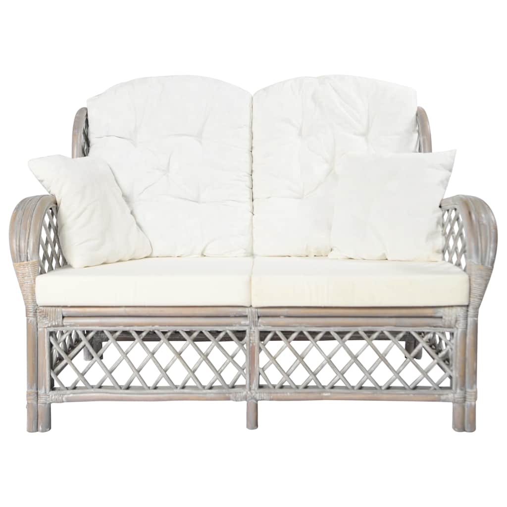 Thumbnail - vidaXL 2-Sitzer-Sofa Grau Rattan