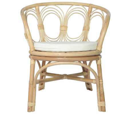 vidaXL spisebordsstol med hynde naturlig rattan og linned