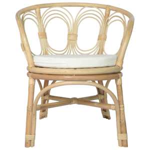 vidaXL spisebordsstol med hynde naturlig rattan og linned