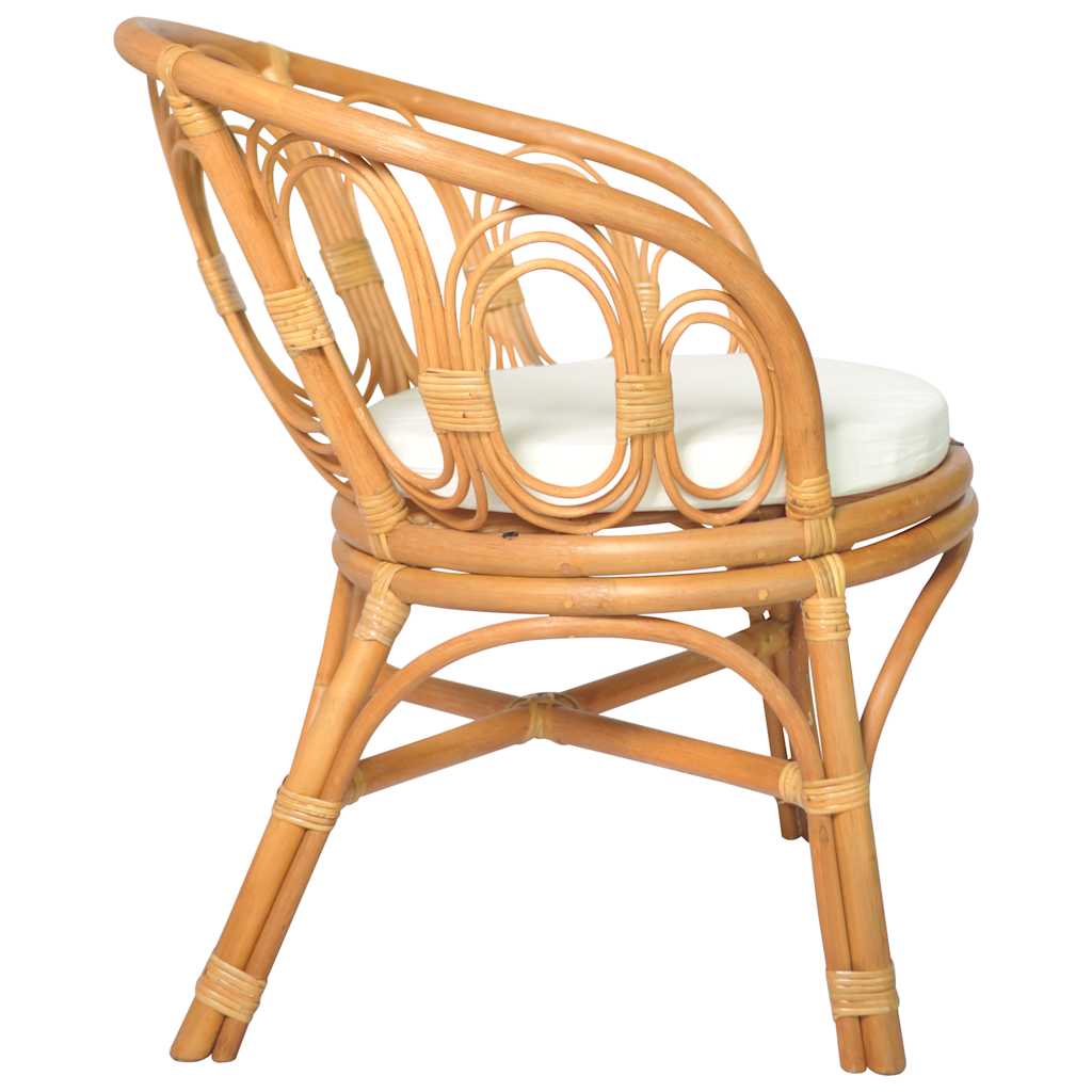 Thumbnail - vidaXL Esszimmerstuhl mit Kissen Hellbraun Rattan Leinen