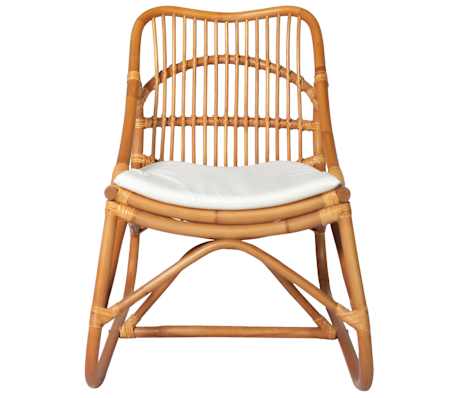 vidaXL Chaise en rotin Marron clair Lin