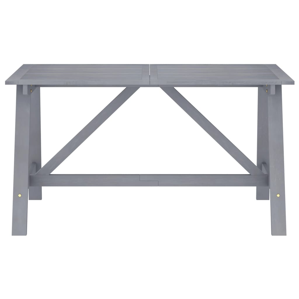 Garden Dining Table Grey 140x70x73.5 cm Solid Acacia Wood – Home and