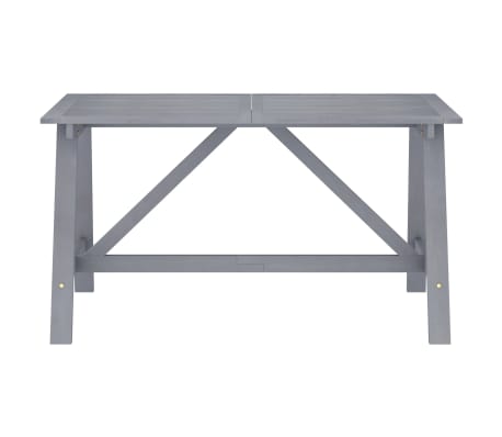 vidaXL Sodo valgomojo stalas, pilkas, 140x70x73,5cm, akacijos masyvas