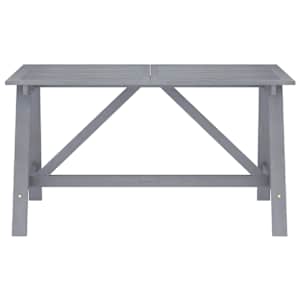 vidaXL Sodo valgomojo stalas, pilkas, 140x70x73,5cm, akacijos masyvas