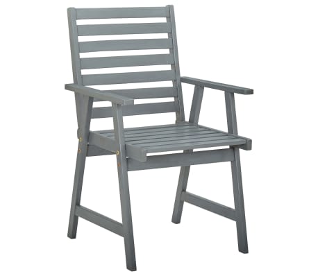 vidaXL Chaises à manger d'extérieur lot de 3 Gris Bois d'acacia