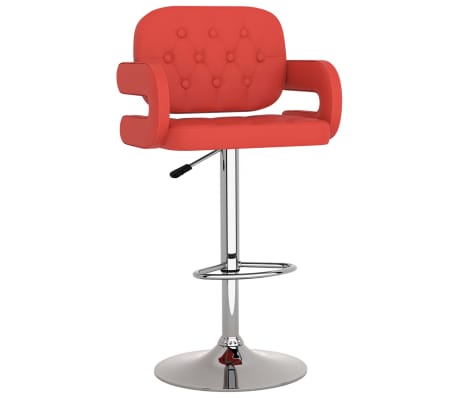 vidaXL Baro taburetės, 2vnt., raudonos spalvos, dirbtinė oda