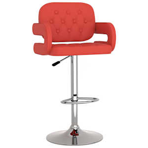 vidaXL Baro taburetės, 2vnt., raudonos spalvos, dirbtinė oda