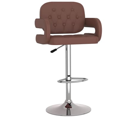 vidaXL Baro taburetės, 2vnt., rudos spalvos, dirbtinė oda