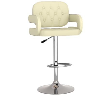 vidaXL Baro taburetės, 2vnt., kreminės spalvos, dirbtinė oda