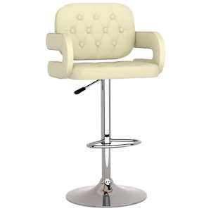 vidaXL Baro taburetės, 2vnt., kreminės spalvos, dirbtinė oda