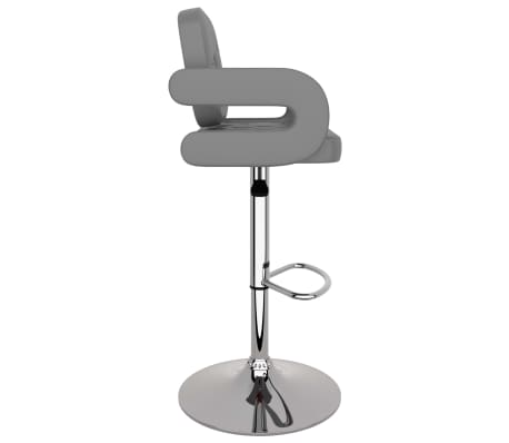 vidaXL Baro taburetės, 2vnt., pilkos spalvos, dirbtinė oda
