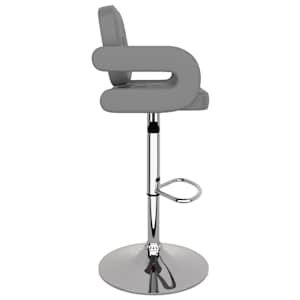 vidaXL Baro taburetės, 2vnt., pilkos spalvos, dirbtinė oda