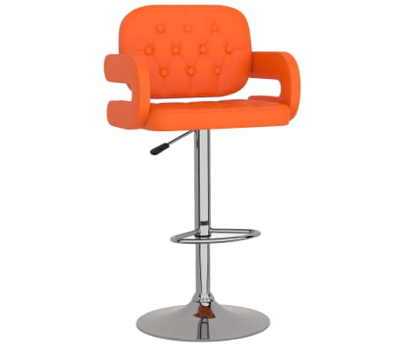 vidaXL Baro taburetės, 2vnt., oranžinės spalvos, dirbtinė oda