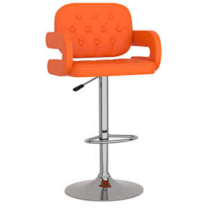 vidaXL Baro taburetės, 2vnt., oranžinės spalvos, dirbtinė oda