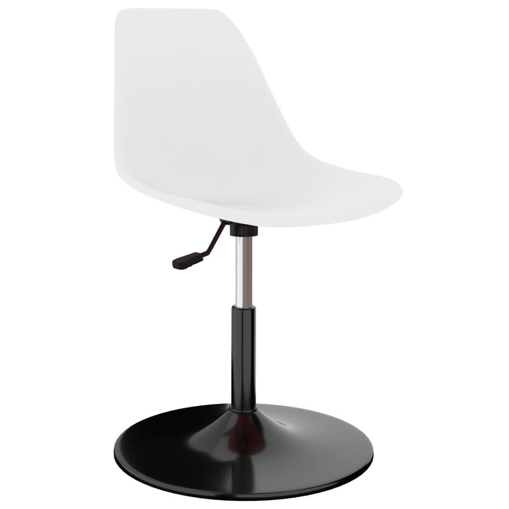 vidaXL Obrotowe krzesła stołowe, 2 szt., białe, PP