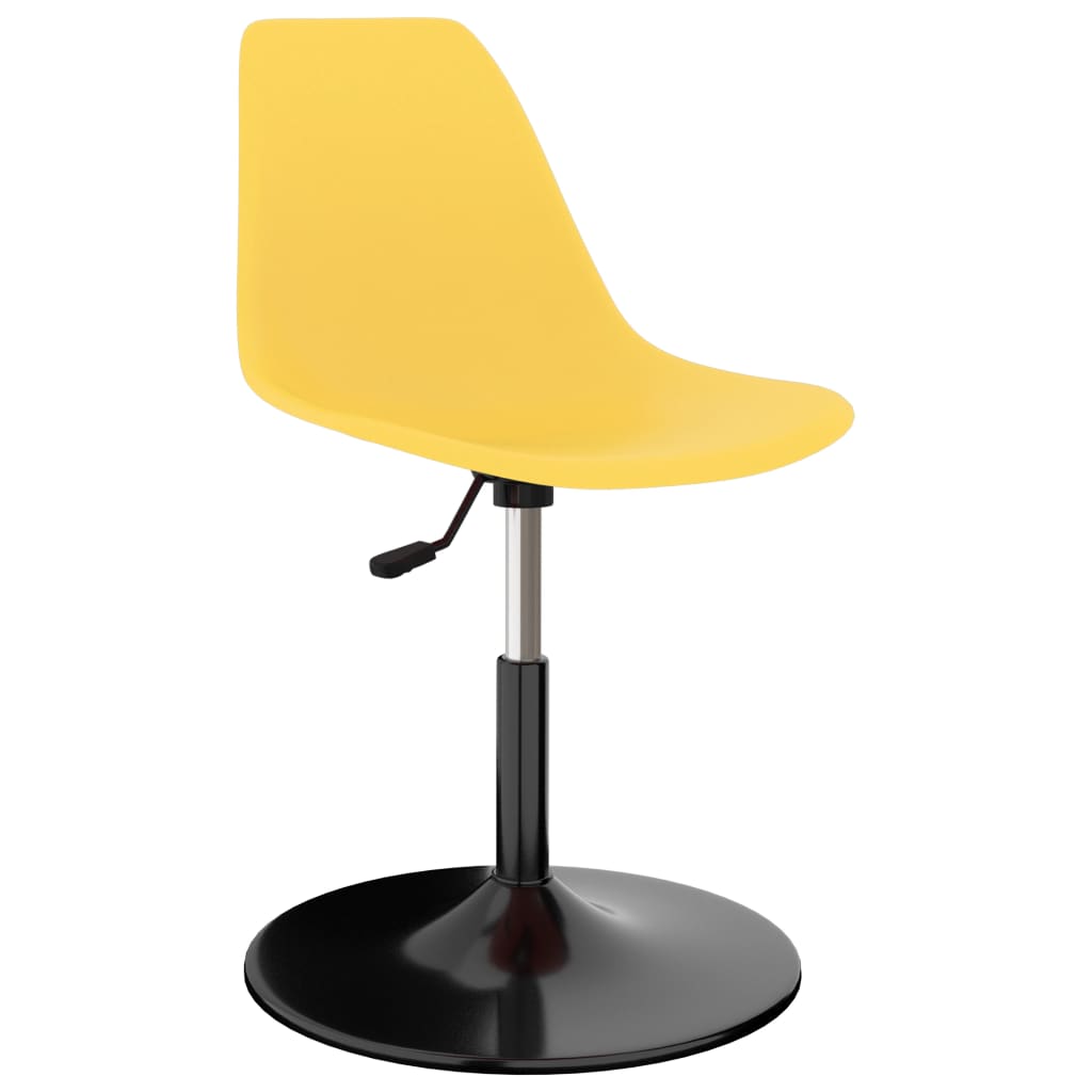 vidaXL Pasukamos valgomojo kėdės, 2vnt., geltonos spalvos, PP