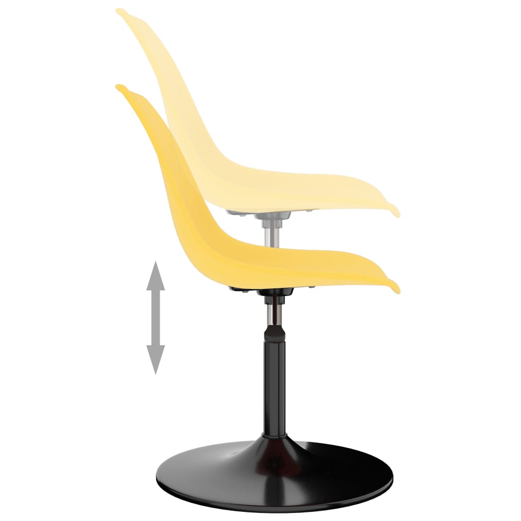 Otočné jedálenské stoličky 2 ks, žlté, PP