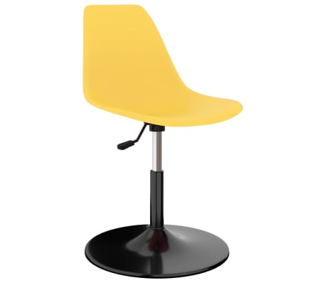 vidaXL grozāmi virtuves krēsli, 2 gab., dzeltena plastmasa