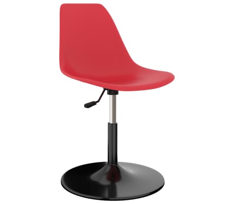 vidaXL grozāmi virtuves krēsli, 4 gab., sarkana plastmasa