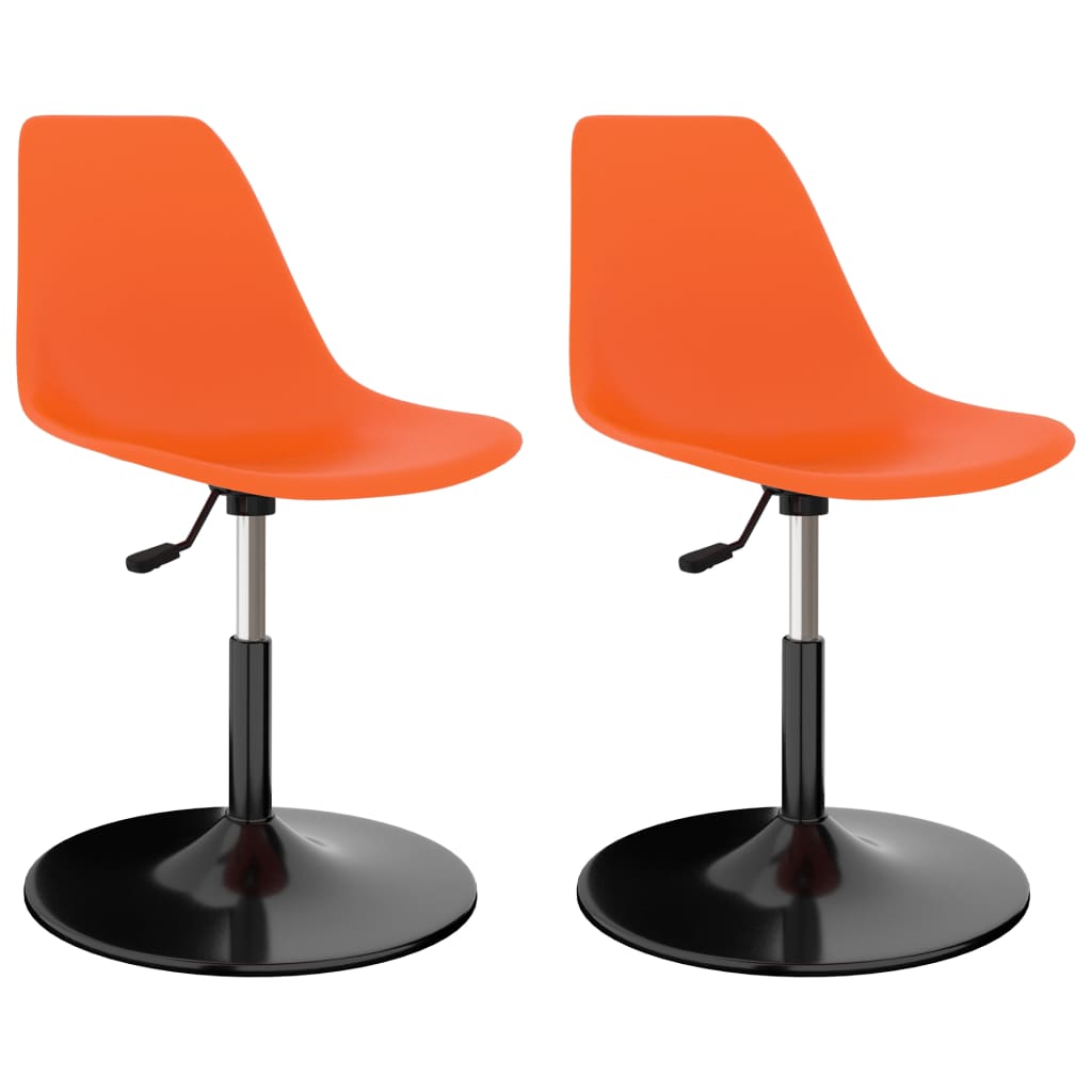 Otočné jedálenské stoličky 2 ks, oranžové, PP