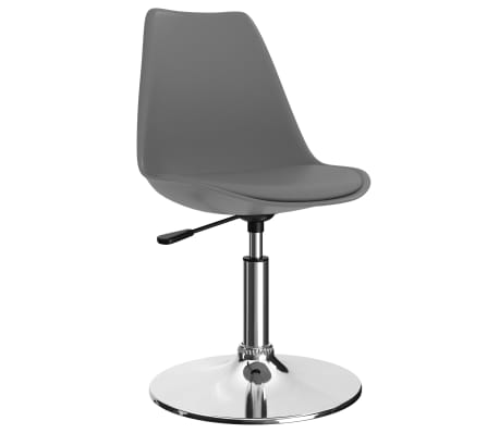 vidaXL Въртящи трапезни столове, 4 бр, светлосиви, изкуствена кожа