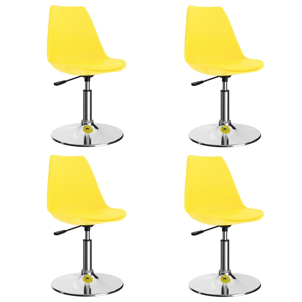 vidaXL Otočné jídelní židle 4 ks žluté umělá kůže