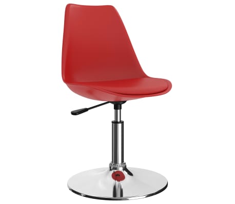 vidaXL Въртящи се трапезни столове, 4 бр, червени, изкуствена кожа