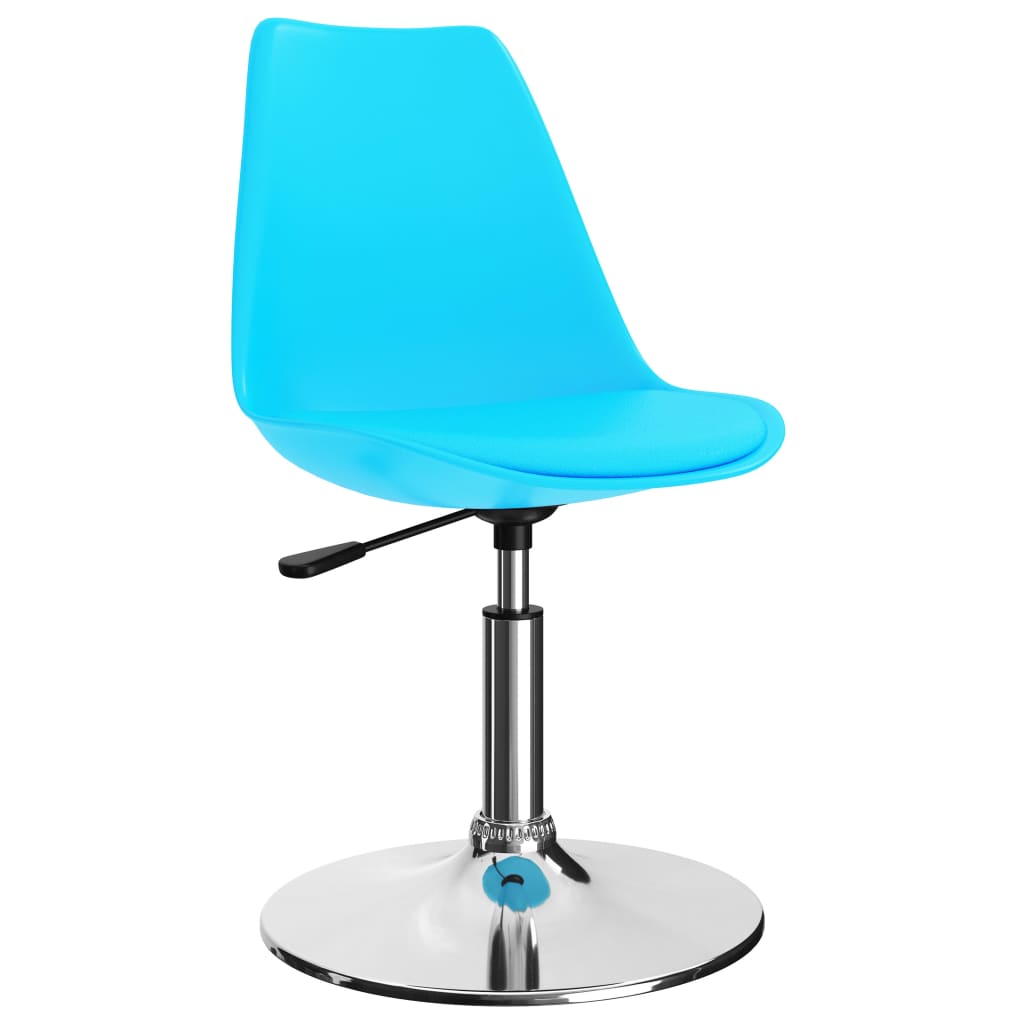 vidaXL Въртящи се трапезни столове, 4 бр, сини, изкуствена кожа