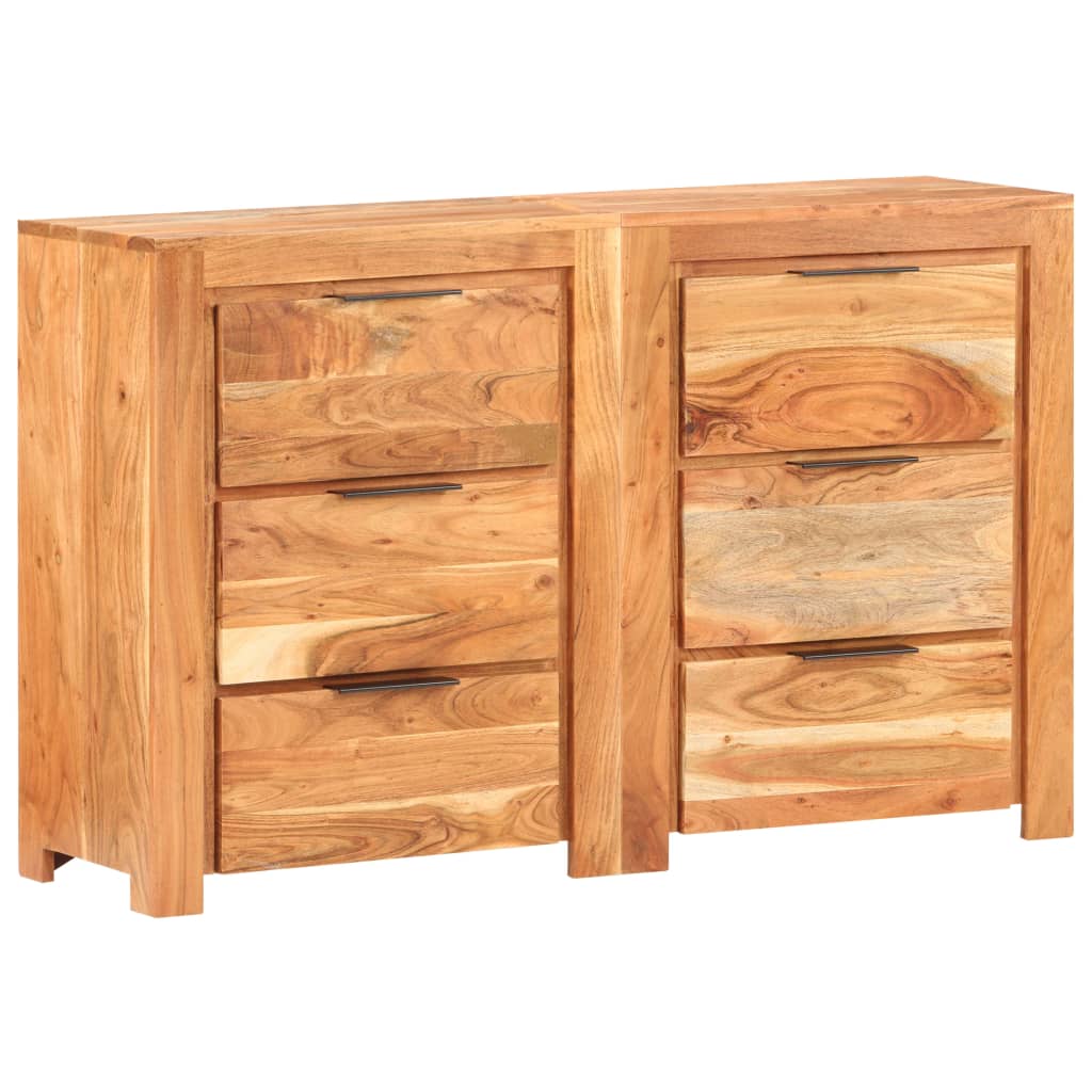 vidaXL Dulap cu sertare, 118 x 33 x 75 cm, lemn masiv de acacia poza vidaxl.ro