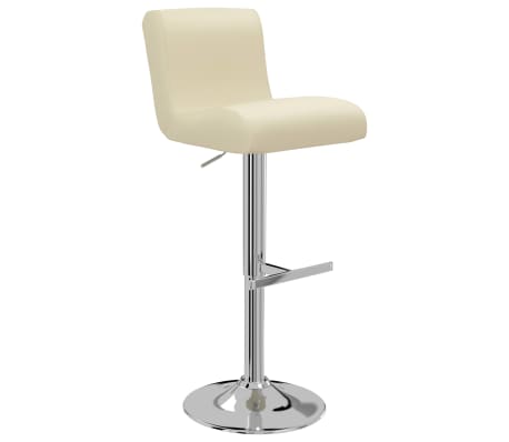 vidaXL Baro taburetės, 2vnt., kreminės spalvos, dirbtinė oda